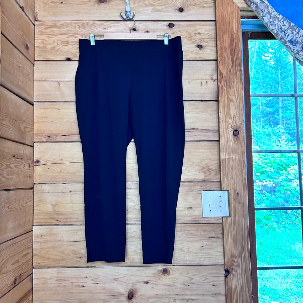 Traveler Ankle Pants Women Large Black Stretch Technical Hiking Eddie Bauer